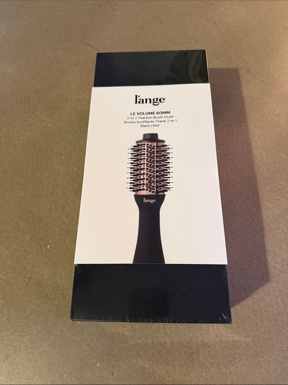 l'ange Le Volume 60mm 2-in-1 Titanium Brush Dryer - Black & Rose Gold NIB